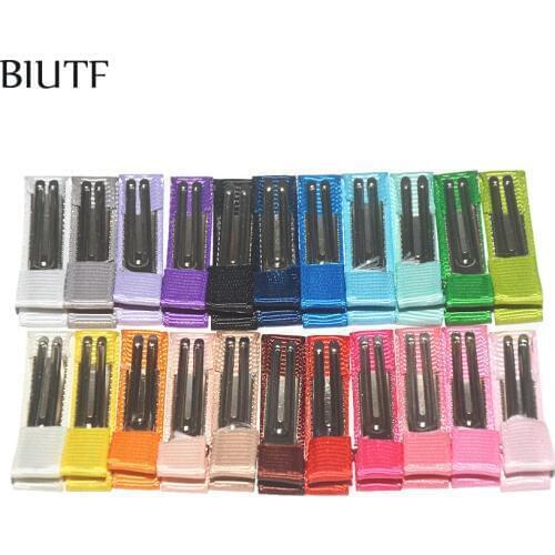 60pcs/lot free shipping high quality 1.38 inch Mini DIY Satin Ribbons Clips girl Colorful Alligator Hair pins 14colors JZ03