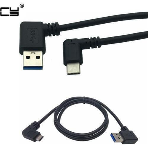 90 Degree USB C Cable USB 3.0 A to USB Type C Left Right Angle Data Sync & Charge Cord USB-C Converter Adapter double angled 1m