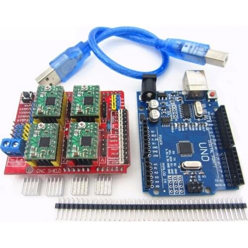 Cnc shield v3 engraving machine 3D Printer+ 4pcs A4988 driver expansion board + UNO R3 with USB cable