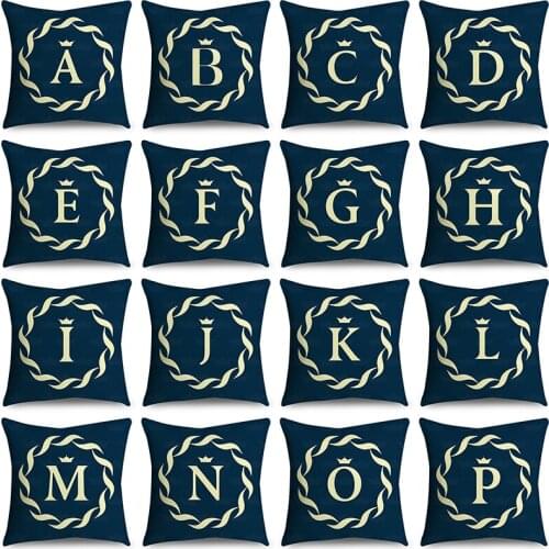 Decorative English alphabet letter cushion cover polyester bohemian geometric home decoration chair car sofa pillow case