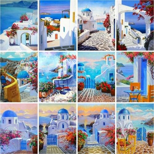 EverShine 5D Diamond Painting Seaside Cross Stitch Diamond Mosaic Landscape Picture Rhinestones Handmade Hobby Art Home Decor