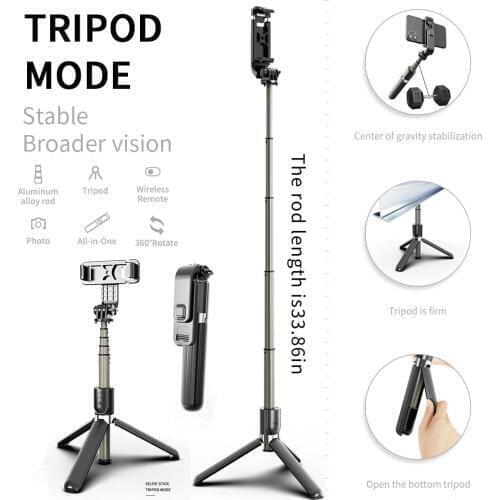 High Quality Wireless Bluetooth Selfie Stick Tripod With Remote Palo Selfie Extendable Foldable Monopod For Iphone Action Camera
