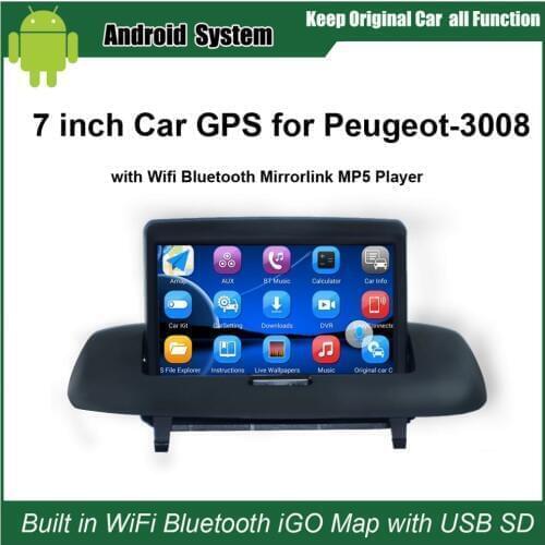Upgraded Original Car Radio Player Suit to Peugeot 3008 Car Video Player Built in WiFi GPS Navigation Bluetooth Android 7.1