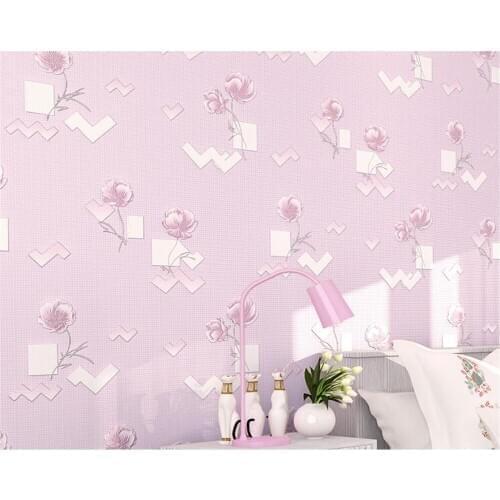 Beibehang 3d wallpaper bedroom living room background wall simple pastoral flower wall wallpaper roll wallpaper for walls 3 d