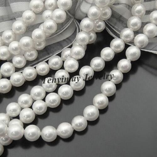Wholesale 6mm White Glass Imitation Pearls, Cheap Imitation Pearl Accessory Free Shipping
