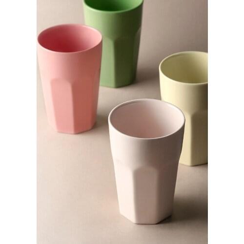 Handmade Creative Personality Zakka American Style Ceramic 440ML Coffee Cups Without Handgrip Porcelain Drinkware Spring Colors