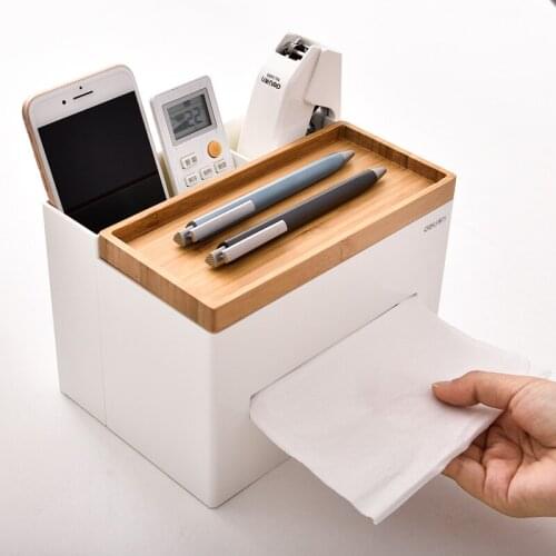 Plastic Desktop Storage Box Tissue Case Creative Simple Cute Living Room Coffee Table Remote Control Storage Home Office 8916