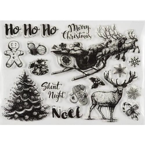 Christmas reindeer Transparent clear stamp for DIY Scrapbooking/Card Making/Kids Christmas Fun Decoration Supplies