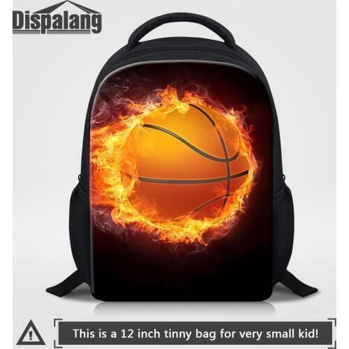 Dispalang Basketball Print School Backpack For Boys Kids Outdoor Shoulder Bag 12'Small Bookbag Children Custom Logo Sporty Bags