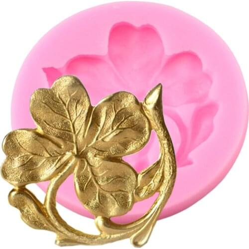 Clover Flower Silicone Mold Wedding Cake Decorating Tools Scroll Leaves Cupcake Topper Fondant Candy Chocolate Gumpaste Moulds