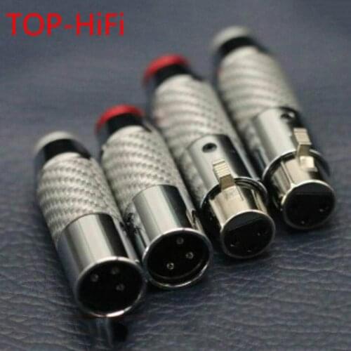 TOP-HiFi 4pcs 3 Pin Carbon Fiber XLR plug Microphone Audio XLR Male and Female Connector for DIY XLR Balanced Cabl