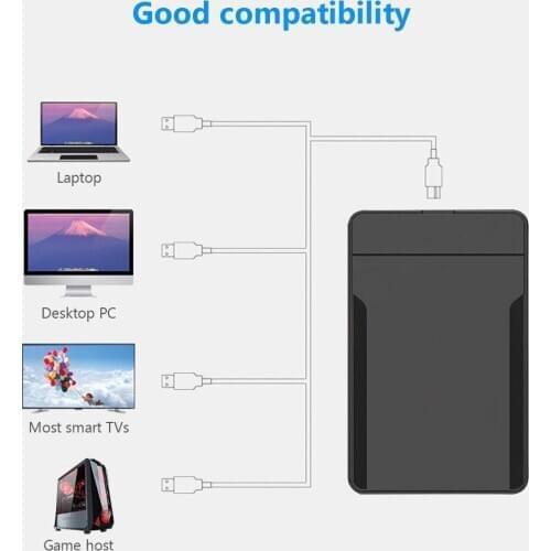 USB3.0/2.0 2.5inch SATA SSD Enclosure Mobile Hard Disk Case HDD Box for Laptop Matte Surface High Speed Computer peripherals