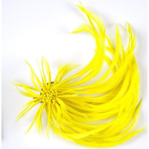 High Quality Yellow Feathers Flower Natural Goose Plumes Corsage For Crafts DIY Wedding Clothes Decoration Headdress Accessories