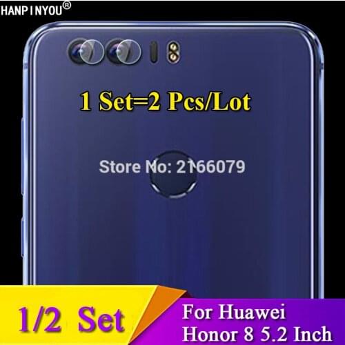 1/2 Set For Huawei Honor 8 Honor8 5.2" Rear Camera Lens Protective Protector Cover Soft Tempered Glass Film Guard