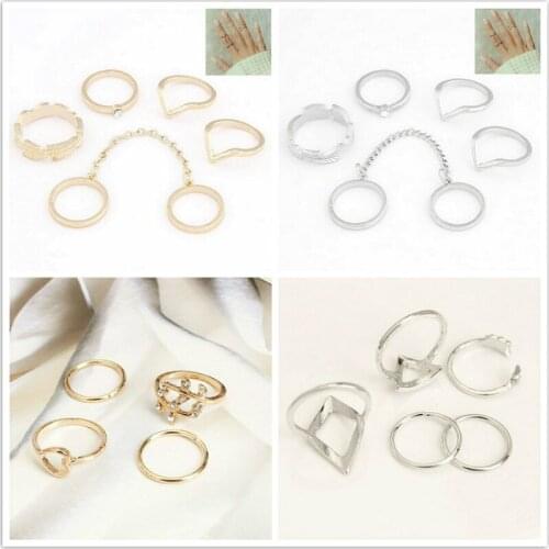 1 Set Sell Elephant Ring Fashion Golden Silver Color Set Style Knuckle Rings For Women Finger Knuckle Rings Gift