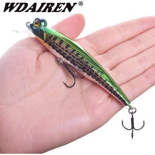 1Pcs Laser Big Eyes Minnow Fishing Lure 10cm 11g lifelike Floating Hard bait Wobbler Fishing Crankbait Bass Pesca Fishing Tackle