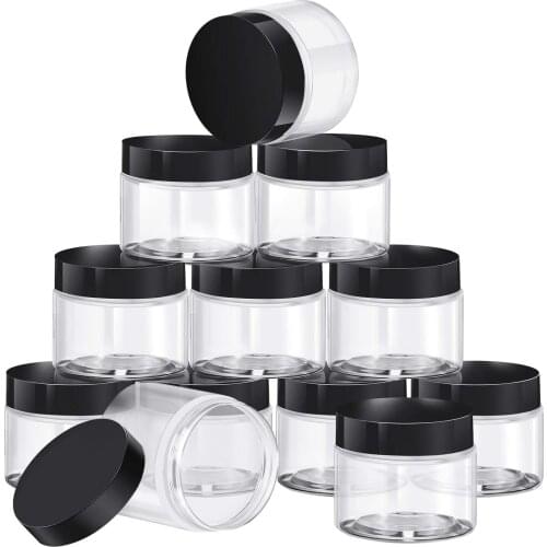 20Pcs 50ML Plastic Pot Jars Round Clear Leak Proof Plastic Container Jars with Lid for Travel Storage Jars Eye Shadow Tool