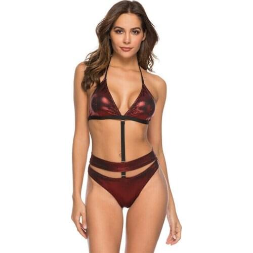 2019 Sexy Women Bikini Push Up Swimsuit Padded Bra+Bottoms Halter Bikini Swimwear Swimming Suit Summer Bathing Beachwear