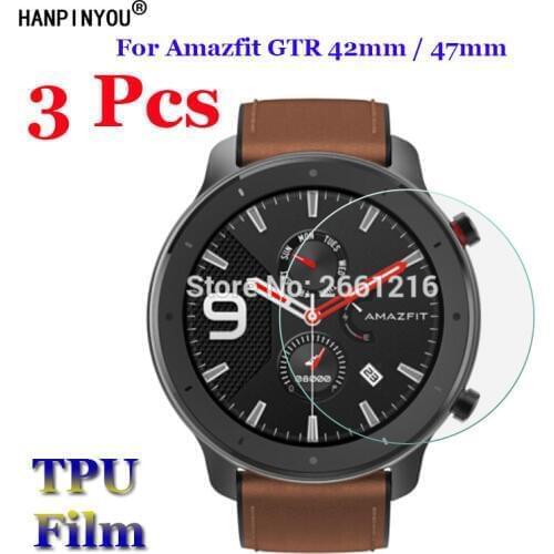 3 Pcs/Lot For Xiaomi Huami Amazfit GTR 42mm / 47mm Sports Smart Watch Full Cover Soft TPU Film Explosion-proof Screen Protector
