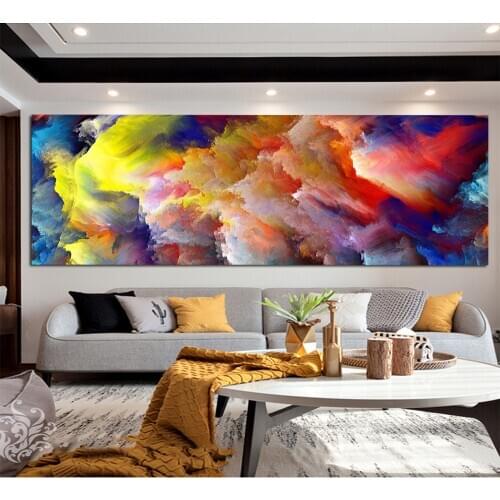 DDWW Abstract Art Painting Colorful Clouds Modern Pictures Big Size Canvas Prints and Poster Wall Art for Living Room Home Decor