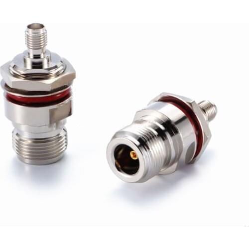 Adapter N Female To SMA Female Plug Bulkhead Panel Mount Nut with O-ring Washer Gold Plated RF Connector wholesale