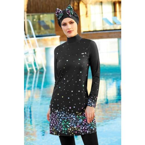 Adasea 4113-19 Black Full Off Hijab Swimwear