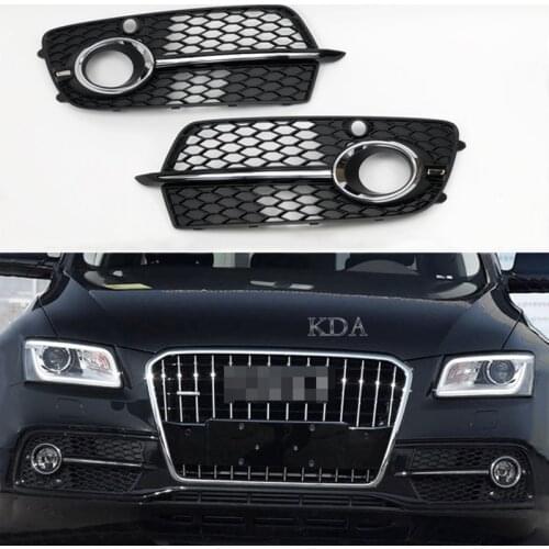 Auto Left Right Side Front Bumper Fog Light Grille Grill Cover For Audi Q5 S-Line SQ5 Sport 2014 2015 2016 2017 4 Door