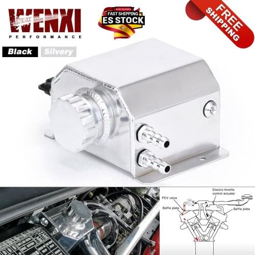 Free Shipping Universal 1L Aluminum Oil Catch Can Reservoir Tank With Drain Plug Breather Oil Tank Fuel Tank WX-TK57