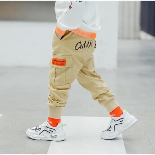 Children pants spring and autumn New Baby Boys casual pants kids overalls black khaki Boy tide trousers 2-8 years