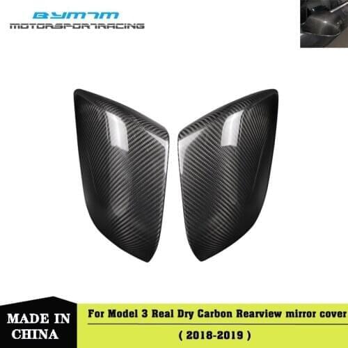 Dry Carbon fiber Fender Rearview mirror cover Car Accessories For Tesla Model 3