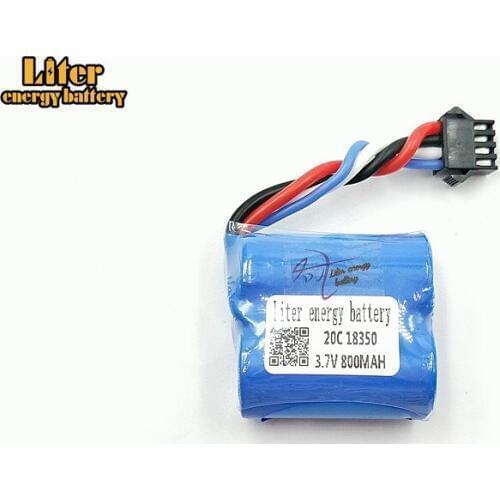 2PCS /LOT 3.7V 800mAH genuine remote control boats powered cylindrical lithium battery 800mAH 18350 4P line
