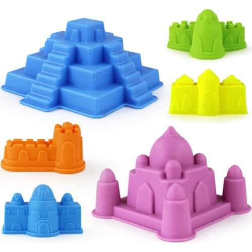 6 Pcs/set Creative Castle Sand Clay Mold Building Pyramid Sandcastle Beach Sand Toy Bath Interactive Funny Game Educational Toys