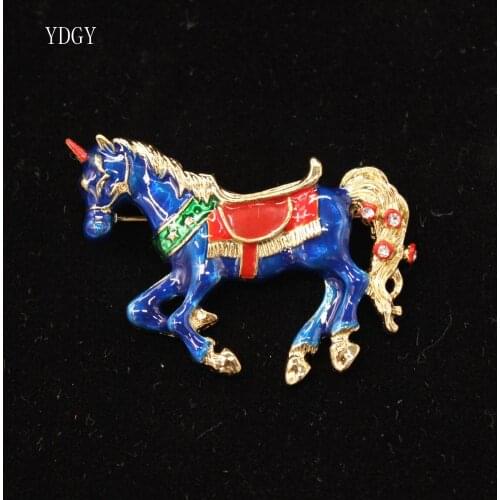 YDGY Enamel Unicorn Brooches for Women Fashion Animal Horse Brooch Pin Elegant Party Coat Accessories Drop Shipping Gift