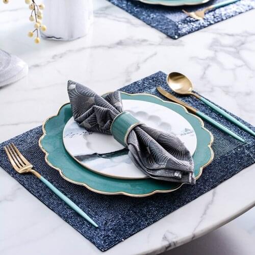 Chinese Landscape Ink Painting Pattern Porcelain Tableware Set Plate Tableware Dinnerware Tableware Cutlery Set Dinner Service