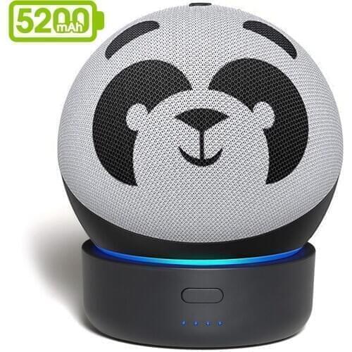 GGMM D4 5200mAh Battery Base for Echo Dot 4th Gen for Amazon Alexa Smart Speaker Portable Dot4 Power Bank Holder Stand