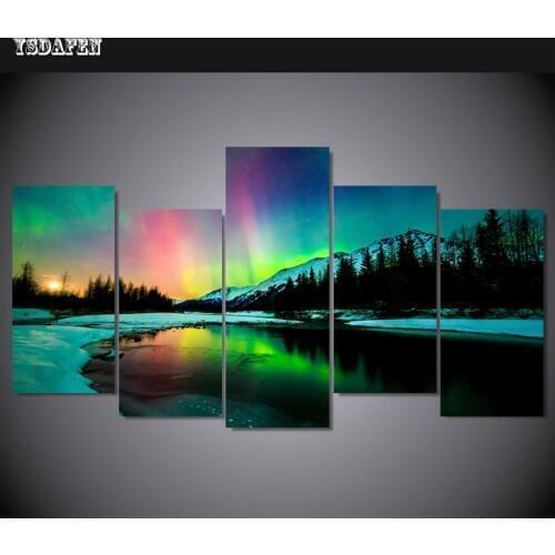 HD Printed Painting Canvas Printing Aurora painting Room decor print poster picture canvas Framed Art HG-014