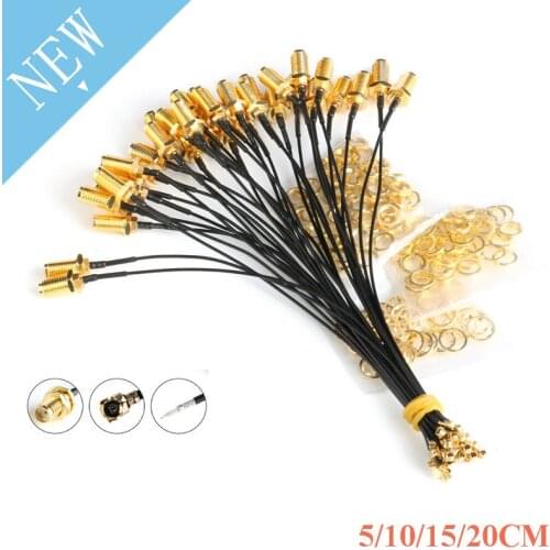 5pcs SMA Connector Cable Female to uFL/u.FL/IPX/IPEX RF Or NO Connector Coax Adapter Assembly RG178 Pigtail Cable 1.13mm