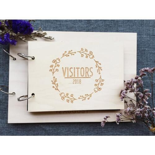 Rustic Wedding Guest Book Personalized Guest Book Wooden Guestbook Custom Engraved Guest Book Bridal Shower Gift Wedding Gift fo