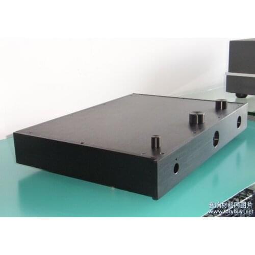 Black All-Aluminum Tube Rear Amplifier Chassis / AMP Shell / Case / DIY BOX (435 * 60 * 310mm)