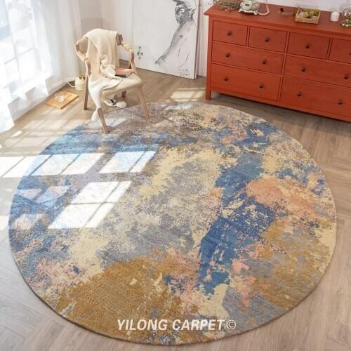 Yilong 8'x8' Round hand knotted wool Rug Cricular Blanket Handmade rug Carpet (YLRugP1970)
