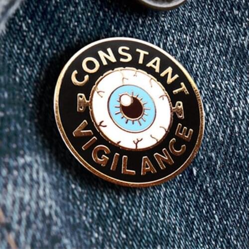 Mad Eye Moody Constant Vigilance Enamel Brooch Pin Hat Bag Collar Lapel Pins Badges Women Mens Fashion Jewelry Accessories