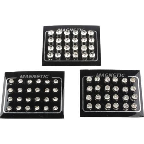 12 Pairs Crystal Magnetic Earrings Men Women Non Piercing Clip On Earrings