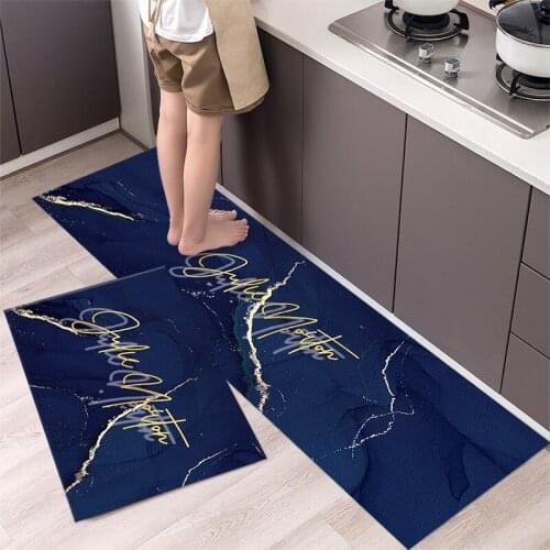 Fashionable Simple Nordic StyleWaterproof Kitchen Floor Mat Household Carpet Long Strip Door Mat Modern Home Decor