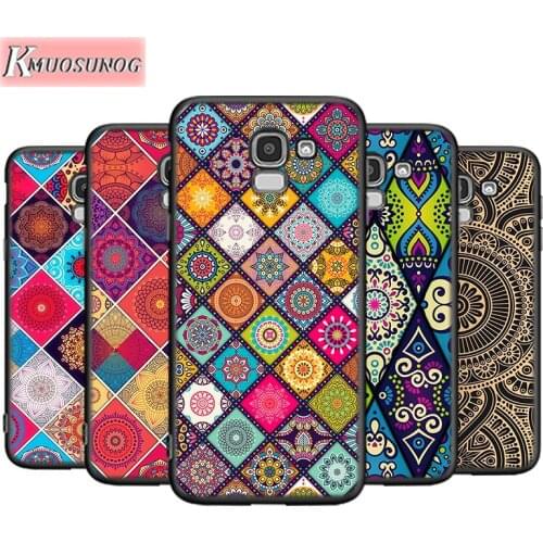 Mandala flower pattern For Samsung Galaxy J8 J7 J6 J5 J4 J3 J2 Core Duo Prime Plus Star 2016 2017 2018 Soft Phone Case