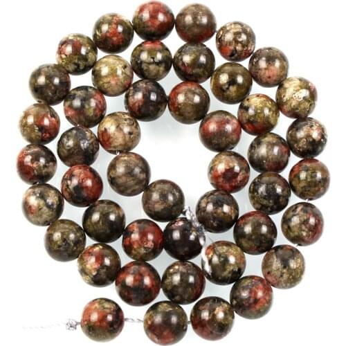 Natural Stone Green Mix Color Red Black Alabaster Charm Loose Beads For Jewelry Making Needlework Bracelet DIY Strand 4-12MM