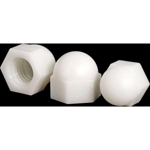 Nylon Acorn Cap Dome Nuts White Plastic Hexagon Hex Nut M3 M4 M5 M6 M8 M10 M12