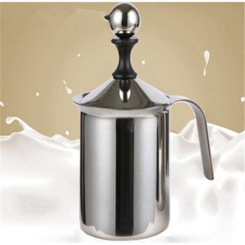 New Arrival 400ml Stainless Steel Milk Frother Double Mesh Milk Creamer Milk Foam