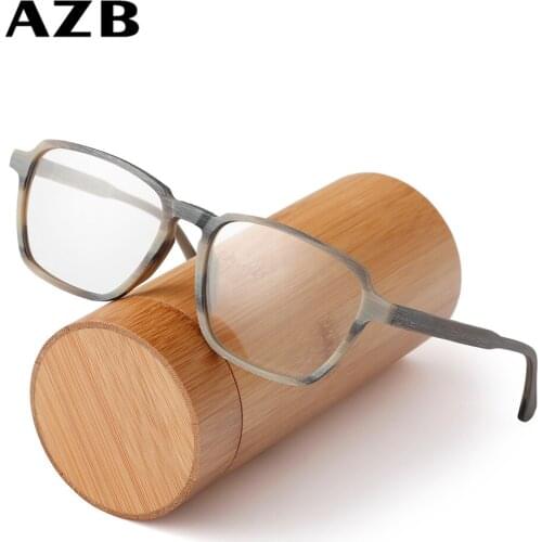 AZB Optical Glasses Frame for Men Prescription Eyeglasses Myopia Reading Glasses Frames Spectacle Frame Transparent Clear Lens