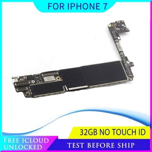 32GB original main board for iphone 7 4.7inch unlocked motherboard No touch ID ,full functionUnlocked Logic circuit board