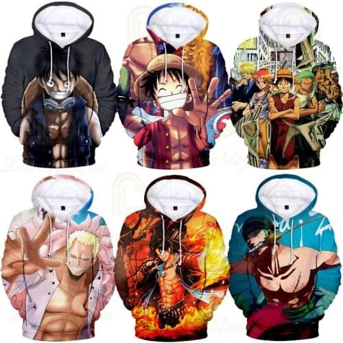 Autumn Anime One Piece Mens Hoodie Luffy Fashion 3d Print Sweatshirt High Quality Hoodies Unisex Hip Hop Cosplay Sudaderas